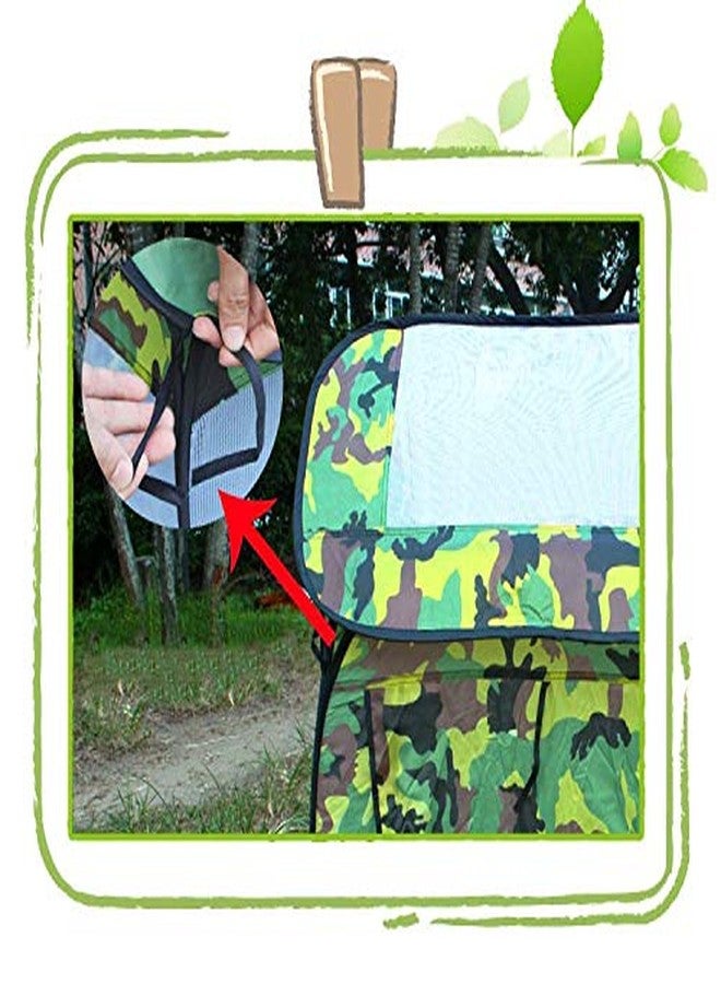 سايج سكوير مجموعة سيج سكوير العملاقة 3 في 1 خيمة لعب عسكرية مموهة محمولة للاستخدام الداخلي والخارجي، بيت لعب، قلعة مع حقيبة حمل (خيمتان ونفق واحد) - Image 5